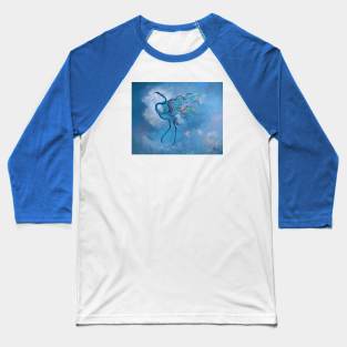 Surrealism-Blue Flamingo Baseball T-Shirt